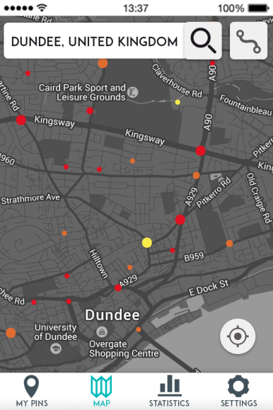 MAIN search Dundee zoomed out